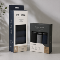 Boîte d'emballage personnalisée pour sous-vêtements avec logo imprimé, boîtes en papier pour caleçons avec fenêtre transparente