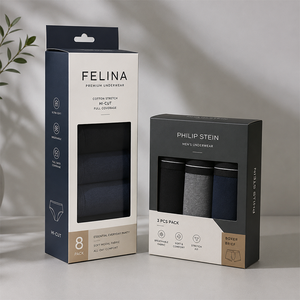 Caja de Empaque para Ropa Interior con Logotipo Personalizado, Cajas de Papel para Calzoncillos Boxer Impresas con Ventana Transparente - Product Image 4