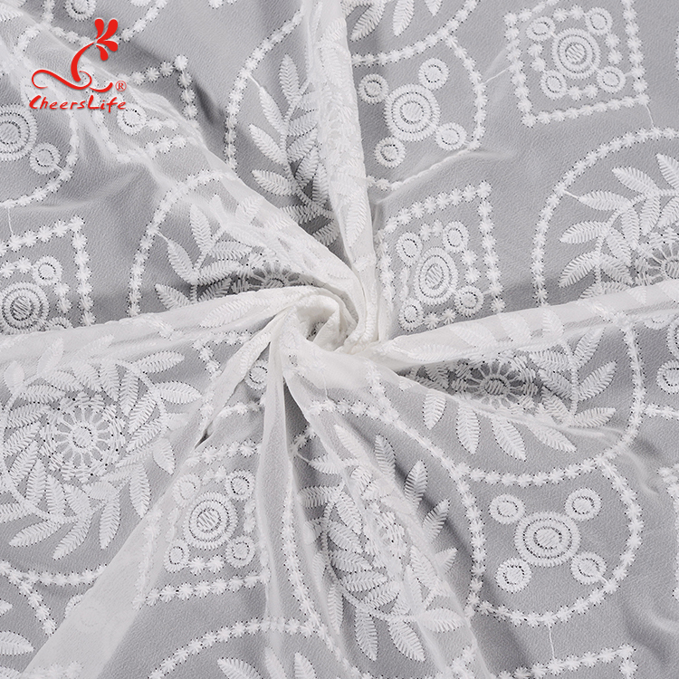100% Polyester 2020 Luxe Dernière Maille Filet Blanc Broderie Française Robe De Mariée En Dentelle Tissu