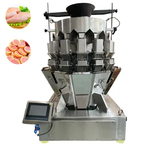 Anti-sticking screw feeding multihead weigher packaging machine for meat/Konjac/noodle/Pickle