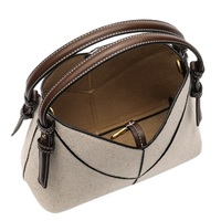 Sac à main bandoulière mini en toile décontracté et tendance pour femme avec fermeture éclair contrastante et doublure en polyester pour usage quotidien