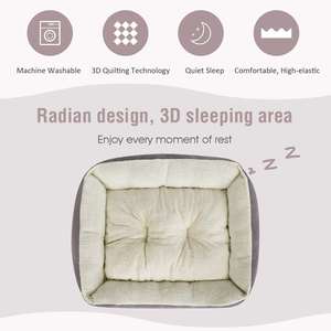 Benutzer definiertes Logo <span class=keywords><strong>30</strong></span>*24*7 Zoll Luxus Grau Faltbares Hunde bett Großes Haustier Sofa Massives Muster Kunst pelz Material Werbe Luxus Hunde bett - Product Image 4