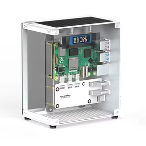 Kit de protection pour Raspberry Pi 5 avec ventilateur de refroidissement RGB, écran d'affichage de 0,96 pouce, boîtier électronique DIY, prend en charge l'extension M.2 SSD - Product Image 2