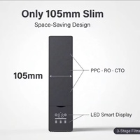Purificateur d'eau électrique RV RO extra-plat de 10,5 cm, vertical/horizontal, filtre à osmose inverse sans réservoir de 600G pour utilisation en extérieur