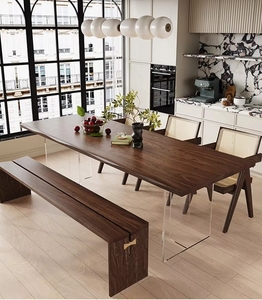 <span class=keywords><strong>Tavolo</strong></span> da Pranzo Moderno in <span class=keywords><strong>Legno</strong></span> Massello di <span class=keywords><strong>Noce</strong></span> con Piano Naturale, Prezzo di Fabbrica, per Ristoranti - Product Image 3