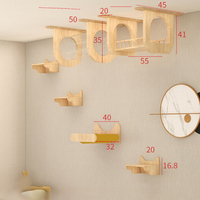 Structure d'escalade pour chat modulable DIY, moderne, de luxe et écologique, avec lits pour chat, perchoirs et étagères murales en bois massif et robustes, en carton