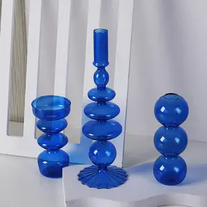 Anpassbare Farbe Glas hand gefertigten nordischen Glas Kerzenhalter & Glas Kerzenhalter