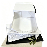 Boîte cadeau magnétique rigide pliable personnalisée avec ruban, emballage de luxe pour vêtements, bijoux, cosmétiques, mariages et coffrets cadeaux