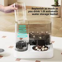 Distributeur automatique de nourriture pour animaux de compagnie tout-en-un, écologique, en plastique solide, étanche IPX5, avec réglage de l'heure, bol à eau et distributeur de nourriture deux-en-un pour