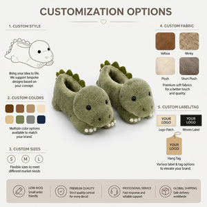Pantofole Personalizzate a Forma di Dinosauro, Morbide Ciabatte Imbottite a Forma di Animale per Promozione del Marchio, Basso MOQ, OEM ODM - Product Image 4