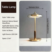 Lampe de sol et de table en laiton et noyer de style nordique, luxe léger, LED créative, intensité réglable, lumière décorative pour salon