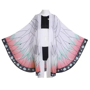 Demon Slayer Cosplay Kimetsu no Yaiba Kamado Tanjirou Cosplay due pezzi scollo a V costume da bagno costume da bagno con Cardigan Kimono trasparente