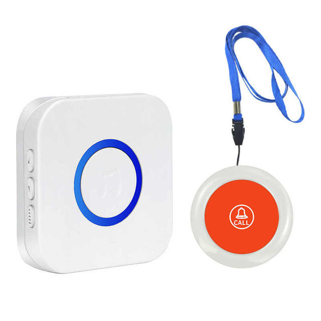 Caregiver Pager, Wireless Call Button SOS Alert Nurse Calling Elderly Fall Help System for Patient/Disabled Monitoring at Home