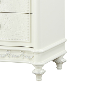 Ivory 2-<b>Drawer</b> Nightstand With Ornate Carving And Curved Legs <b>For</b> Bedroom <b>Storage</b> - Product Image 6