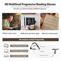 Lunettes de lecture progressives anti-lumière bleue ultra-légères de haute qualité pour hommes et femmes, sans monture, avec verres multifocaux