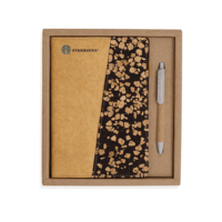 Journal d'affaires écologique avec logo personnalisé FOCUS Carnet de notes en liège pour marc de café durable Planificateur de cadeaux promotionnels
