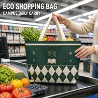 Sac réutilisable non tissé en PP laminé, imperméable, avec poignées renforcées pour les courses, les supermarchés et la vente en gros