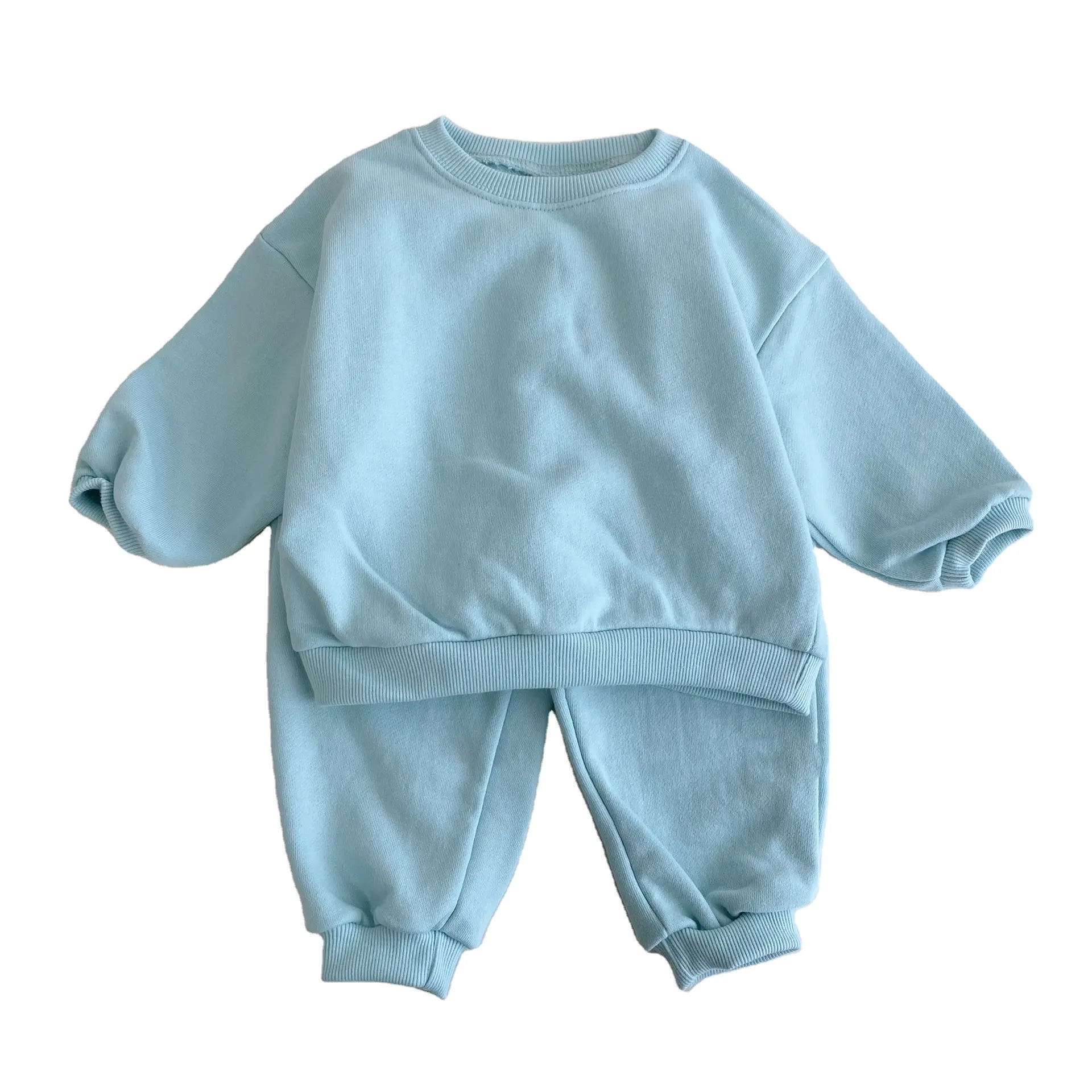 Hot Sale 100% Cotton Solid Children Autumn Casual Baby Boy Clothing Sets kids tracksuits