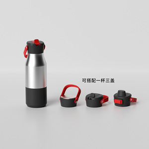 Insulated Water Bottle Macaron Color Blocking Detachable Handle Travel Outdoor Home Office Use - Product Image 3