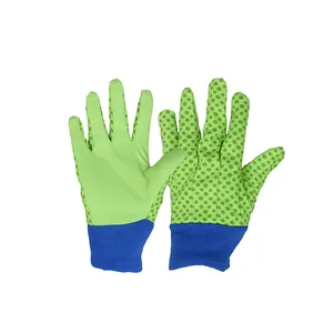 HANDLANDY de los niños usan algodón verde de seguridad niños lindo Impresión de guantes de seguridad de los niños guantes de jardín