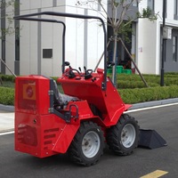 Mini chargeuse sur pneus avec livraison gratuite, moteur diesel Kubota 25 ch, débit hydraulique élevé, boîte de vitesses de chargeuse sur pneus, godet de 0,4 m3