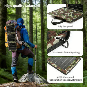 Cargador Solar Compacto y Eficiente de 30W, Negro, 20% de Eficiencia, Diseño Plegable e Impermeable para Mochilas, Aventuras al Aire Libre y Emergencias - Product Image 4