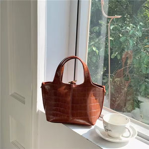 Bolso de mano de lujo con patrón de cocodrilo de cuero PU para mujer - Product Image 5