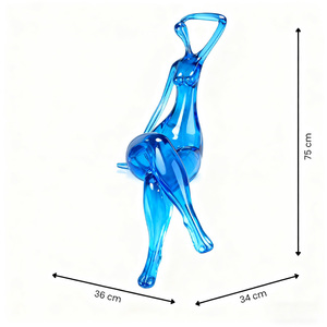Sculptures de figures célèbres Figurines en résine Sculptures de femmes transparentes bleues - Product Image 6