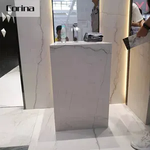 Corina Solid Surface Acrylic bathroom sinks Pedestal Unique freestanding Wash Basin