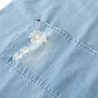Nouvelle arrivée personnalisé de haute qualité lavé tablier en denim usé pour Barista BBQ Restaurant barbier épaissi uniforme tablier Unfading