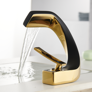Vàng Đen hai-tone Brass bồn rửa phòng tắm vòi-Thiết kế sang trọng hiện đại, bền đồng Vanity lịch thi đấu - Product Image 2