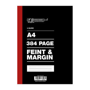 Cahier d'exercices à couverture rigide FS Africa School Supplies, <span class=keywords><strong>4</strong></span> quires, ligné et à marges, avec ruban rouge - Product Image 1