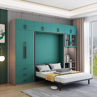 CBMmart Armoire murale sur mesure gain de place de 3,66 m de long avec lit Murphy invisible rotatif intégré