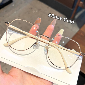 Aesthetic Oversized Polygonal <strong>Glasses</strong> Trendy Metal <strong>Frame</strong> Blue Light Blocking Custom Prescription Optical Eyeglasses <strong>Frames</strong> - Product Image 2