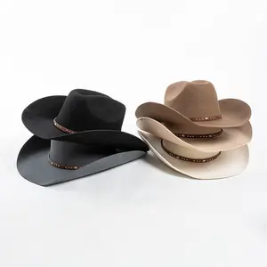 Gratis Verzending 100 Australische Wol Wollen Gekostumeerde Hoge Kwaliteit Kostuum Brede Rand Vilt Cowboy Cowgirl Vilten Hoed