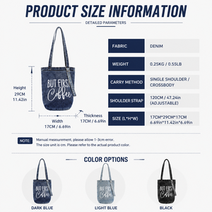 Bolso de Hombro de Mezclilla Lavada, Bolso Cruzado de Algodón, Bolso de Jean Resistente para Mujer, Bolso de Compras Moderno y Ecológico - Product Image 2