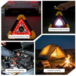 Triángulo de Advertencia de Tráfico Solar Recargable con Luz LED de Emergencia y Luz de Trabajo COB para Averías de Coche y Seguridad Vial - Product Image 6