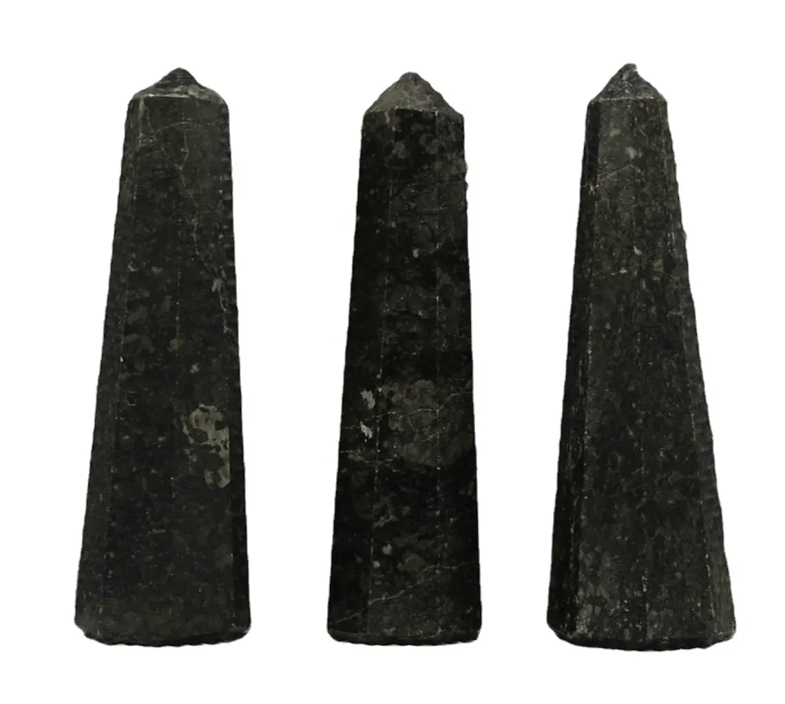 wholesale natural Nuummite Agate point obelisk stone | semiprecious obelisk stone | natural point obelisk wand