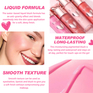 Custom Logo Liquid Blush for Cheeks <strong>Soft</strong> Velvet Face Blush Tint Natural-<strong>Looking</strong> Matte Finish <strong>Makeup</strong> Blush Stick - Product Image 5