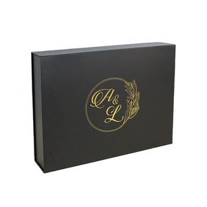Custom Logo Factory Wholesale Luxury Black Paper Rigid Cardboard Packaging Magnetic Closure <b>Gift</b> <b>Box</b> - Product Image 1
