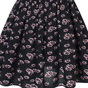 Vestido de niña FANCY MONKEY A26-4 personalizado con estampado de bambú/algodón, corte A, hasta la rodilla, con corsé fruncido, volantes y mangas cortas tipo linterna para niñas pequeñas. - Product Image 6