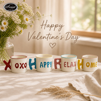 Tasse à café en céramique avec poignée en lettres 3D SWT, impression XOXO, logo personnalisé, vente en gros, Saint-Valentin