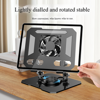 Portable Vertical Pliable En Alliage D'aluminium Bureau D'ordinateur Fourniture D'usine Support D'ordinateur Portable Réglable Flexible Support De Tablette avec Ventilateur