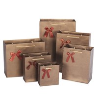 Sac en papier avec Logo personnalisé, 50 pièces, sac cadeau de luxe, avec ruban, emballage de vêtements, sac en papier pour cadeau
