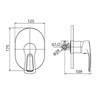 Ensemble de douche encastré avec mitigeur, corps et panneau en or brossé, pour bain et douche