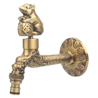 Robinet de machine à laver antique en cuivre, style européen, robinet d'arrosage mural pour jardin, intérieur/extérieur, 1/2, en laiton