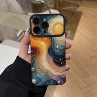Coque de téléphone portable en cuir artificiel TPU avec impression vague perlée dorée pour iPhone X Xr Xs 11 12 13 14 15 16 17 18 Pro Max