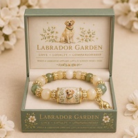 PAIPET Pulsera de Aleación de Labradorita y Calcedonia con Cuentas Hechas a Mano, Diseño Minimalista Unisex para Mascotas, Jardín, Compañeros y Viajes
