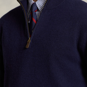 Maglione di Lusso in Cashmere e Lana con Zip a un Quarto, Design Esclusivo per Uomo, Personalizzabile con Logo Ricamato, <span class=keywords><strong>Jacquard</strong></span> Invernale - Product Image 3