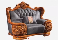 Ensemble de canapés de luxe classiques européens Beno Antique, structure en bois massif robuste, entièrement en cuir véritable, sectionnel, confortable pour appartement